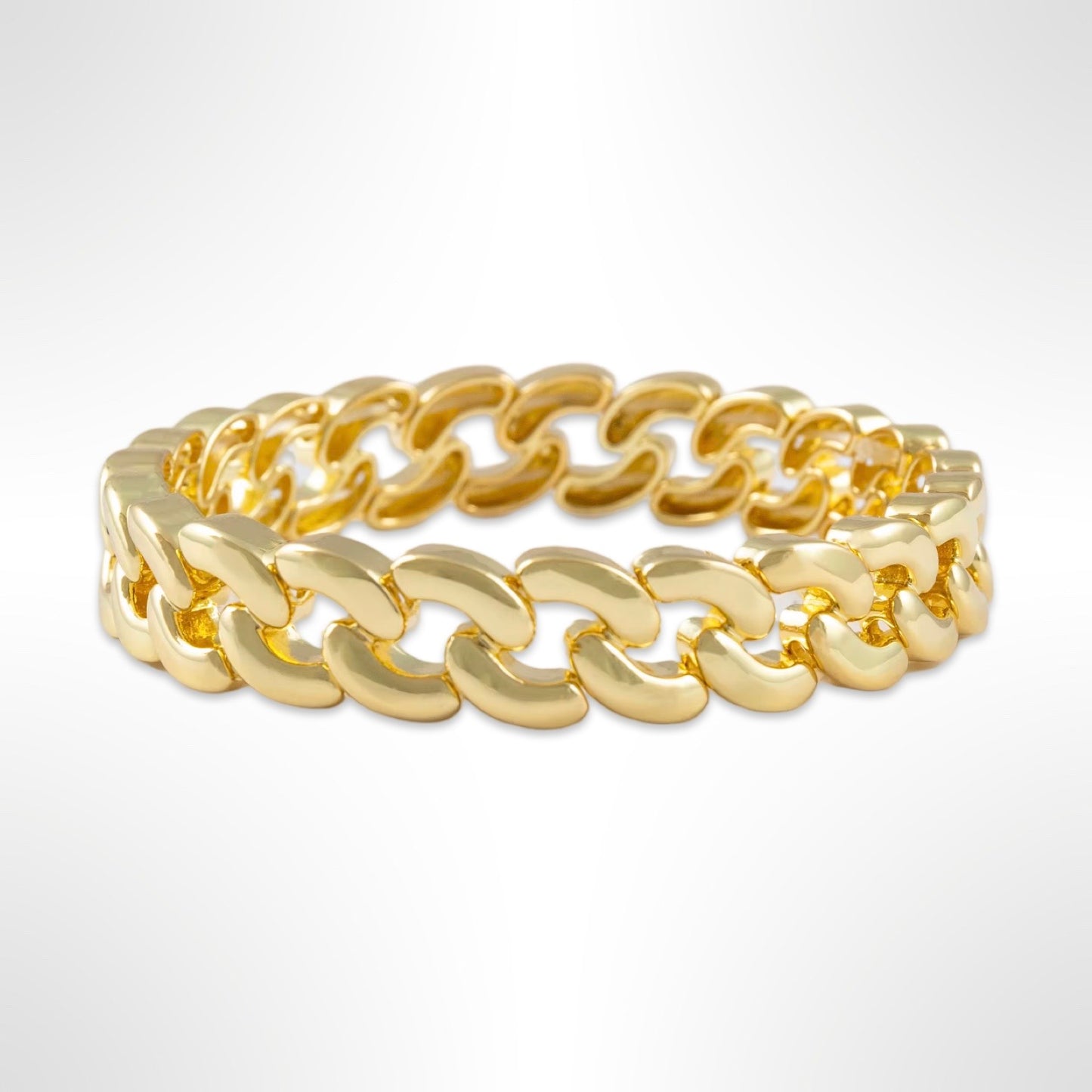 Gold Cable Link Stretch Bracelet